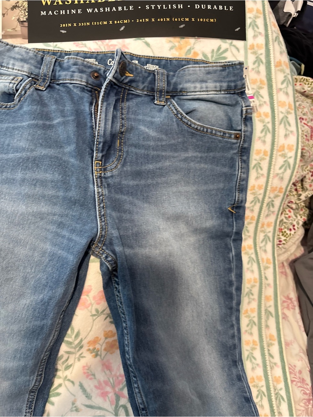 Cat & Jack Skinny Stretch Jeans in Medium Blue Wash - Picture 1 of 6